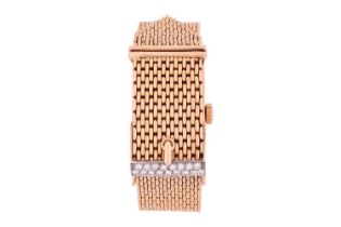 Patek Philippe - An astonishing Patek Philippe diamond set belt style dress watch in 18ct gold from 
