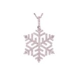 A diamond snowflake pendant, set throughout with round brilliant cut diamonds, with a total estimate