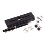 A Mont Blanc ballpoint pen and three pairs of Mont Blanc cufflinks; the Mont Blanc Meisterstuck ball