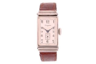 A 1937 Longines rectangle mechanical dress watch Model: 2577 Serial: 5680530 Year: 1937 Case