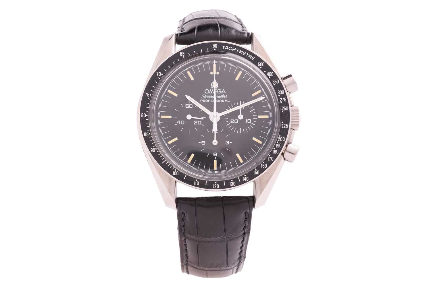 An Apollo XI 25-year Aniversary Limited edition Omega Speedmaster Moon Watch. No: 582/2500Model: 389