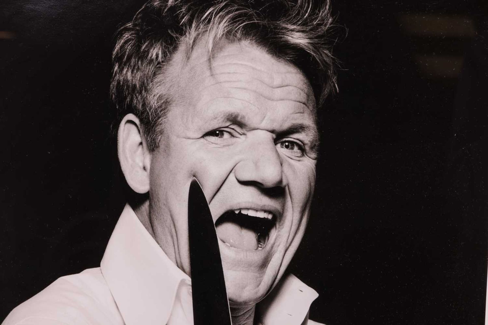 Terry O'Neill (1938 - 2019), Gordon Ramsay with Knife (2007), signed 'Terry O'Neill' (lower right) n - Image 5 of 6