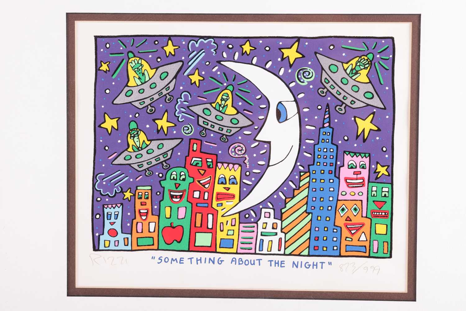 James Rizzi (American, 1950 - 2011), 'Something about the Night', signed in pencil 'Rizzi' (lower le - Image 3 of 7