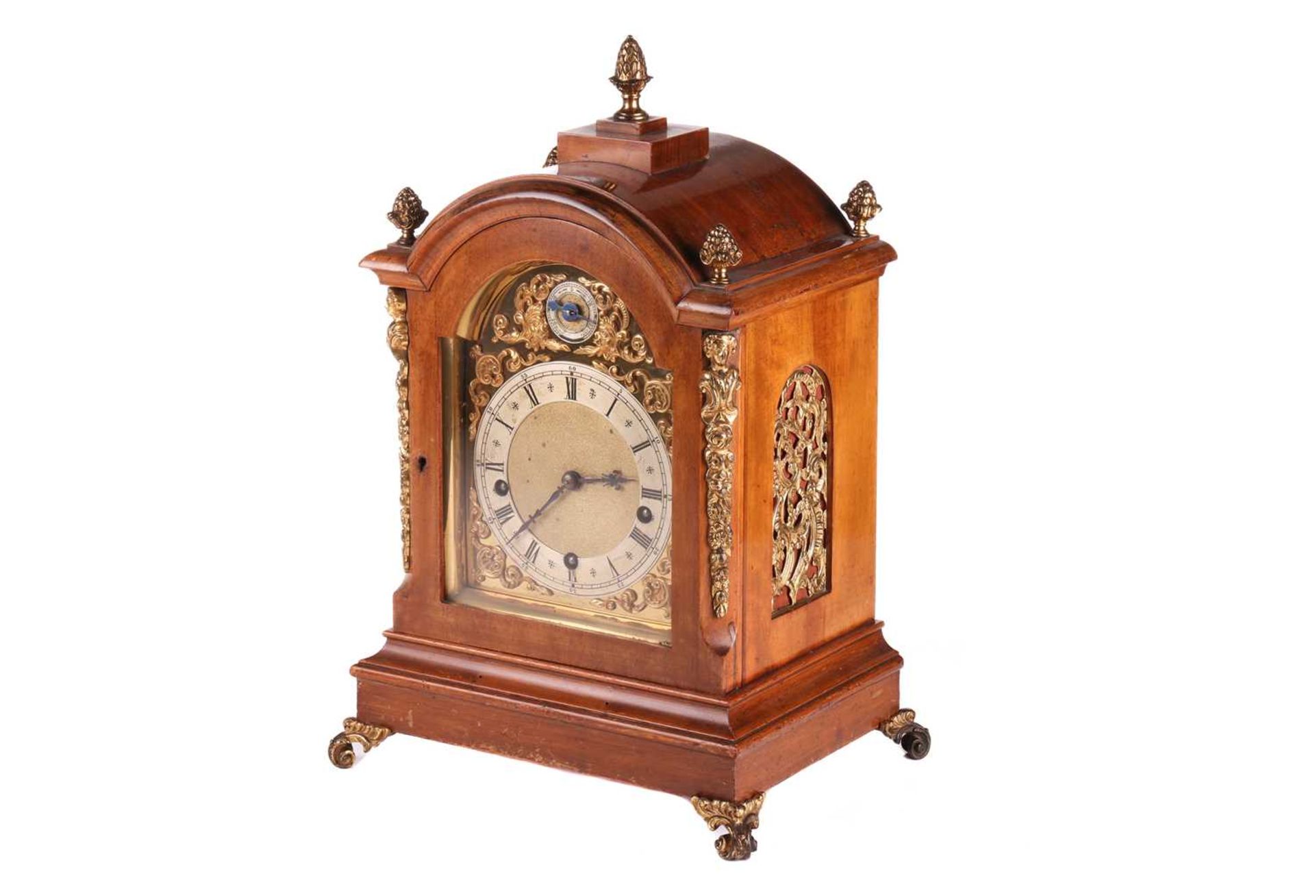 An early 20th-century W&amp;H (Winterhalter &amp; Hoffmeister) 8-day triple train mantel clock with  - Image 2 of 7