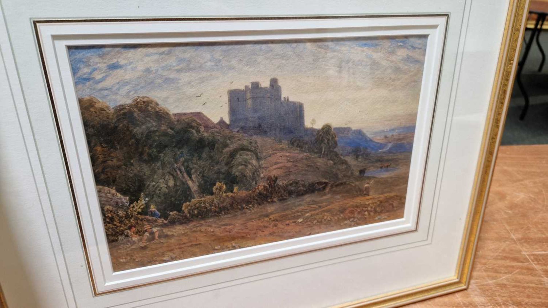 David Cox Jnr. (1808 - 1885), Hilltop Castle with sea beyond, unsigned, watercolour, 19.5 x 29.5 cm, - Bild 8 aus 10