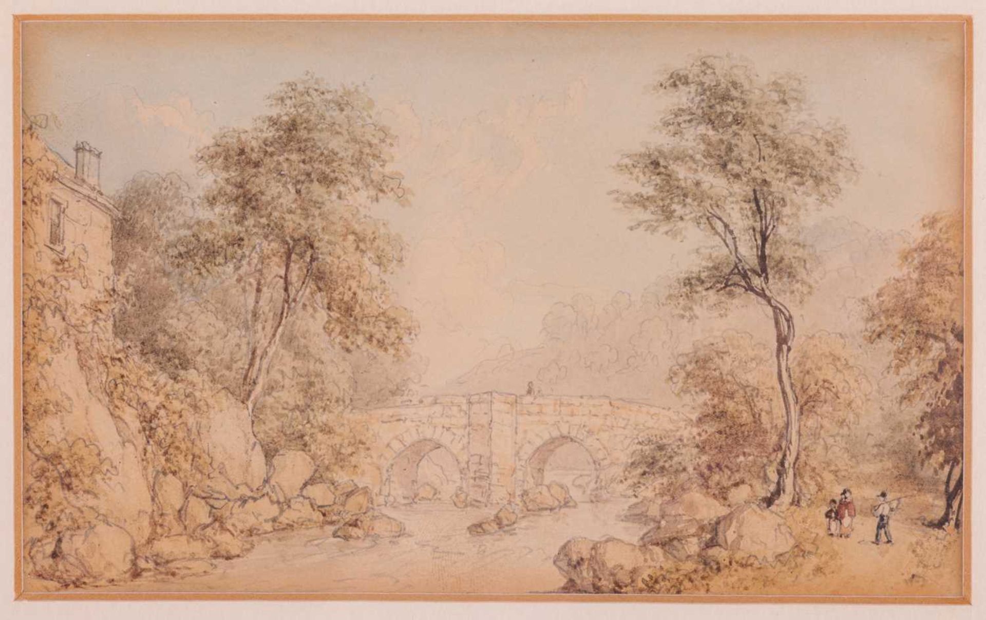 William Westall (1781 - 1850), 'Berry Pomeroy Castle' and 'Shaugh Bridge on the River Plym, Devonshi - Bild 6 aus 7
