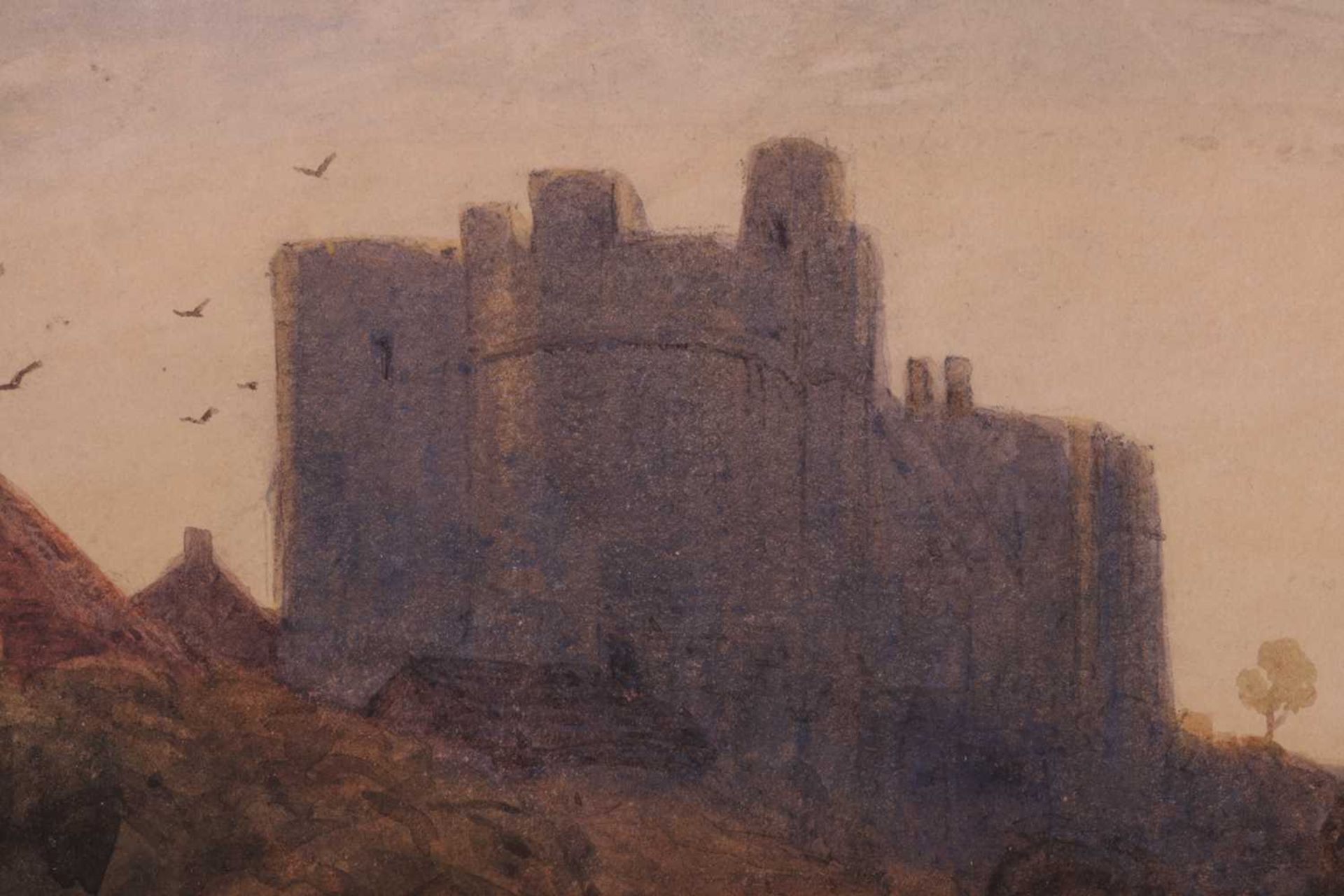 David Cox Jnr. (1808 - 1885), Hilltop Castle with sea beyond, unsigned, watercolour, 19.5 x 29.5 cm, - Image 4 of 10