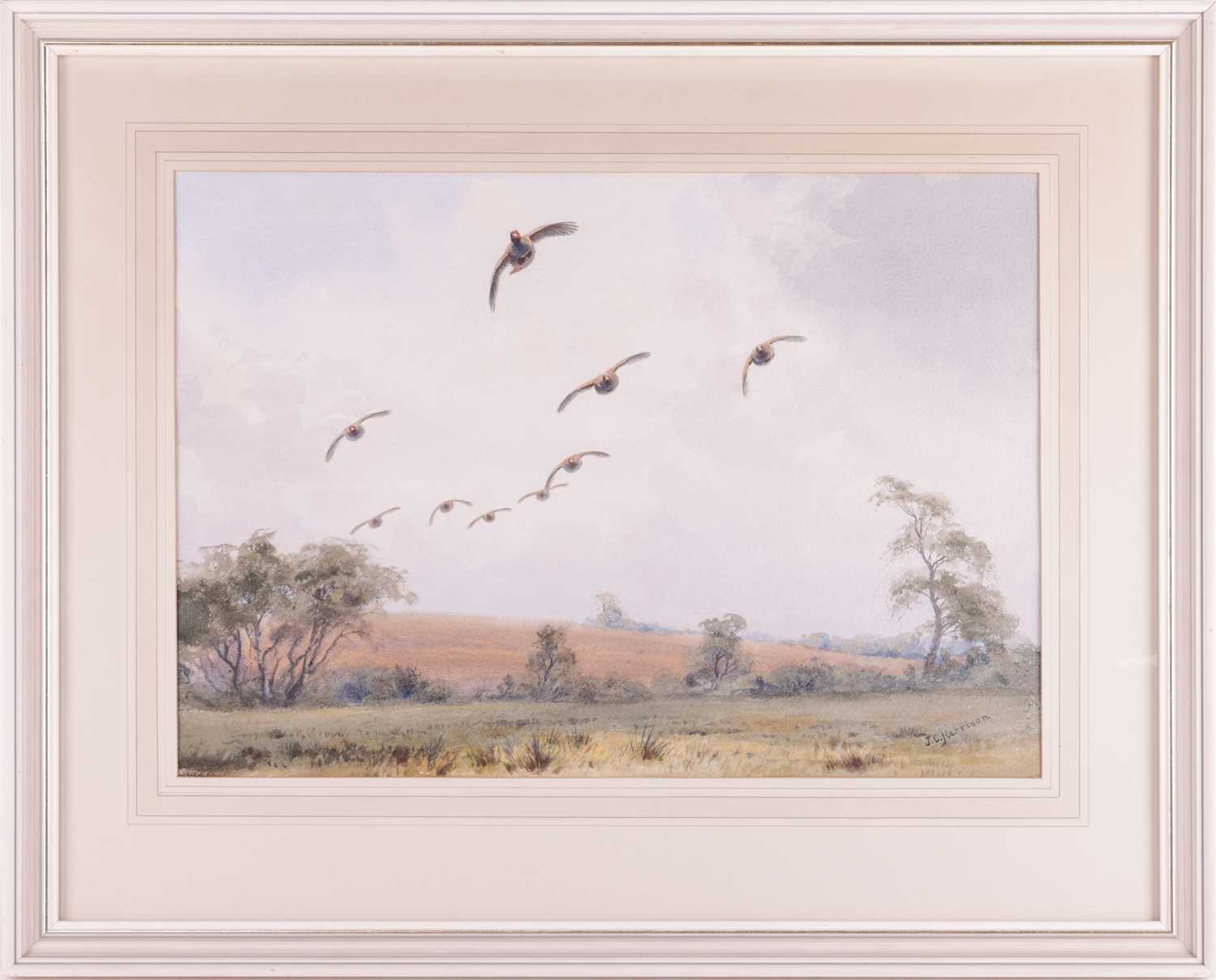 John Cyril Harrison (1898-1985), Partridge over marshlands, signed 'J. C. Harrison', watercolour, 33 - Image 2 of 8