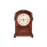 Moore of London a Regency mahogany 8-day twin fusee mantel clock case, with an arched top case and p