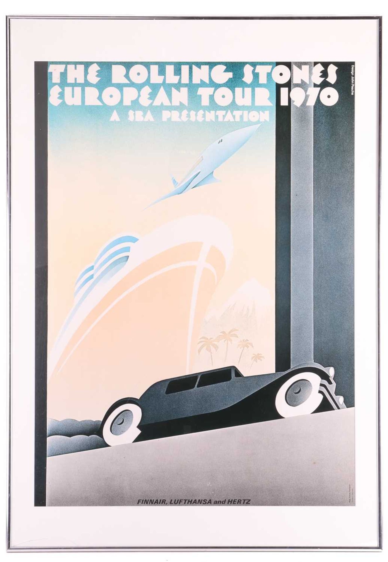 The Rolling Stones: a European Tour poster, 1970, designed by John Pasche, framed and glazed, the fr - Image 2 of 9