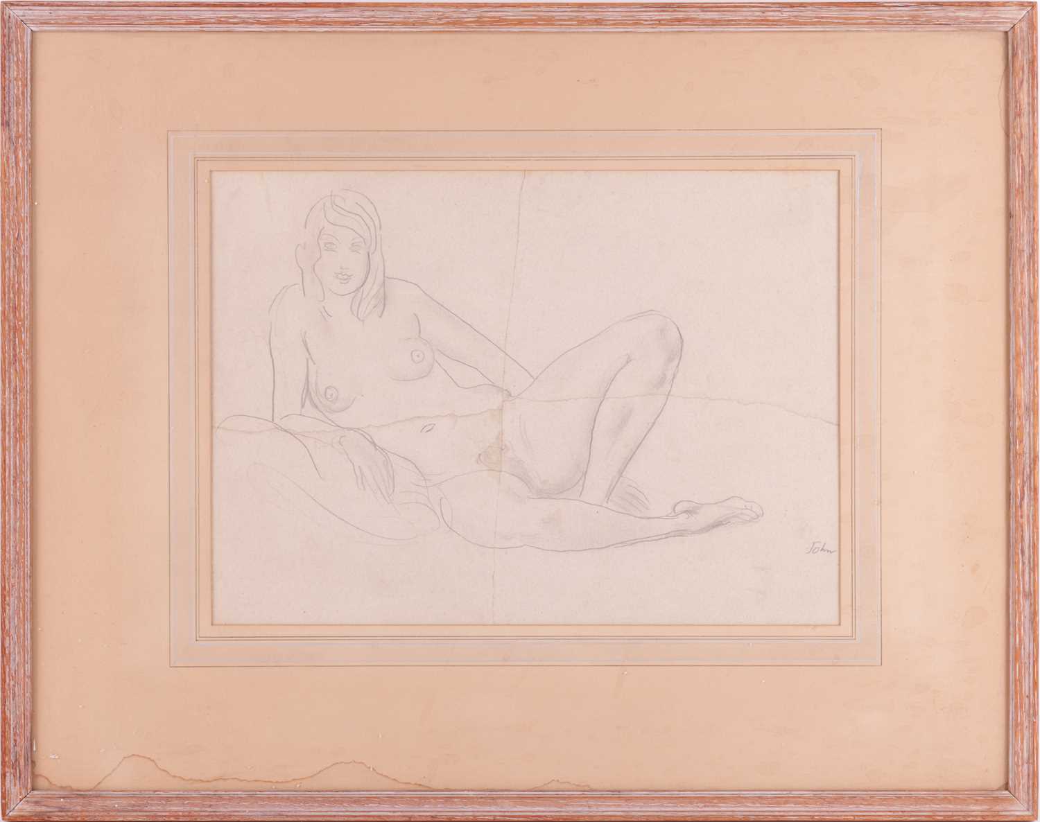 Augustus John (1878 - 1961), Study of a female nude, signed 'John' (lower right), pencil on paper (p - Image 2 of 6