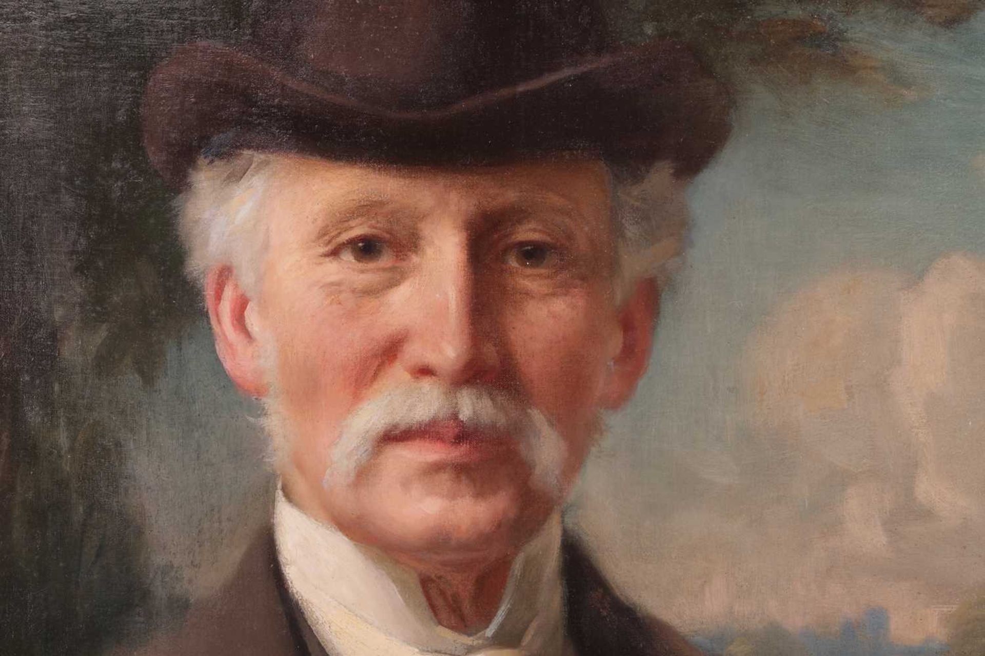 William Llwellyn (1858-1941), Bust length portrait of a gentleman in a landscape, signed 'W. Llwelly - Bild 2 aus 13