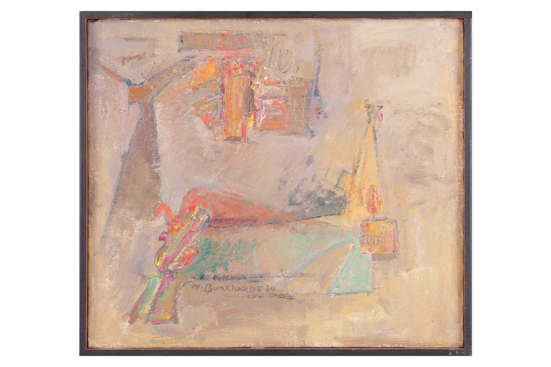Hans Gustav Burkhardt (Swiss American, 1904 - 1994), 'Abstraction', signed and dated '60 (lower left