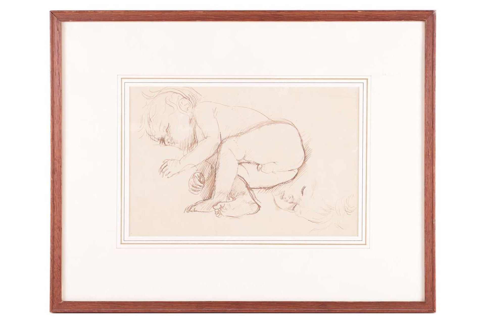 Augustus John (1878-1961), 'Pyramus Asleep', unsigned, pen and ink, 17cm x 26cm, framed and glazed 3