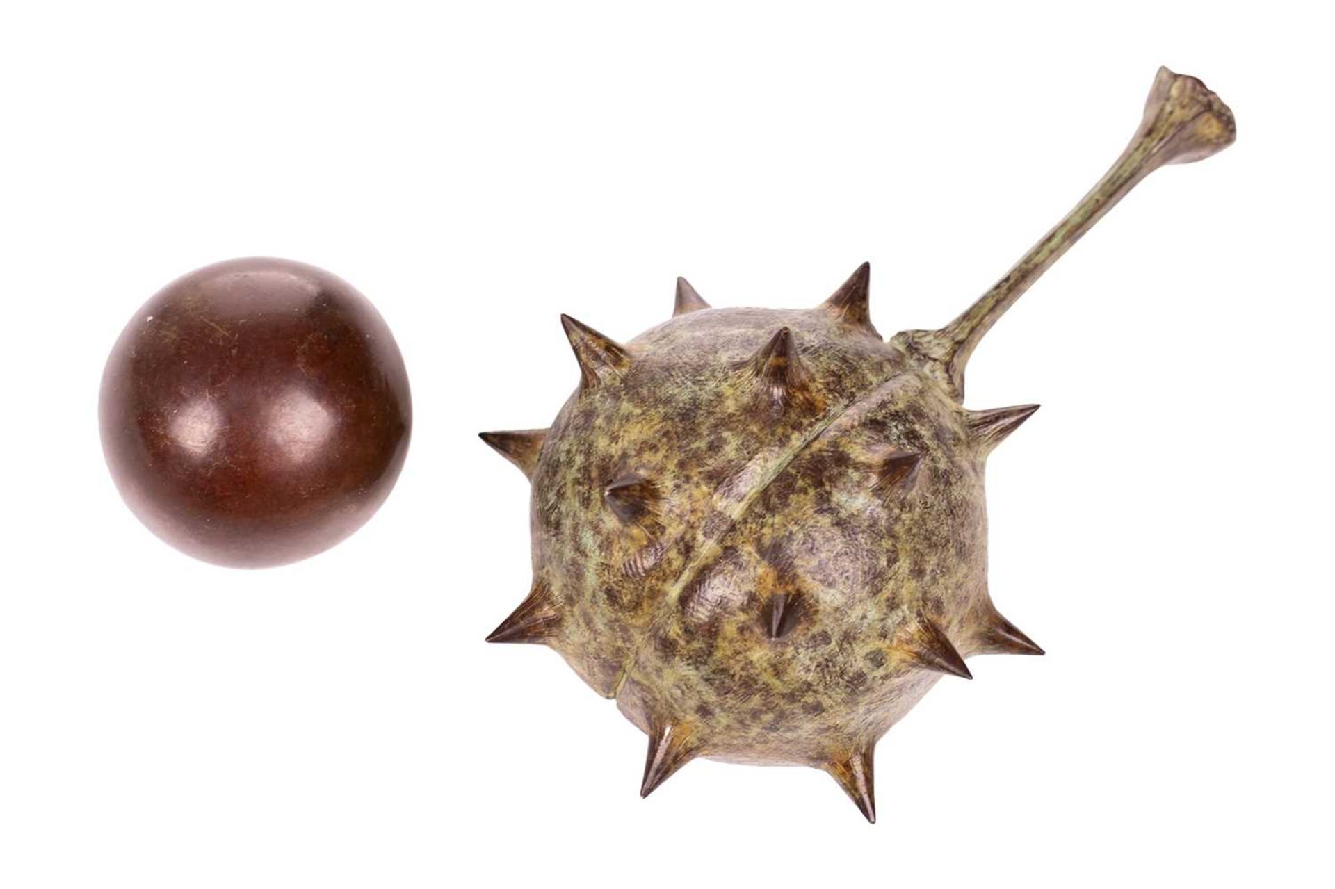 Mark Hall (b.1970), 'Self Harm' (Popping Out), bronze study of a conker in a half-opened casing, 11  - Bild 2 aus 14