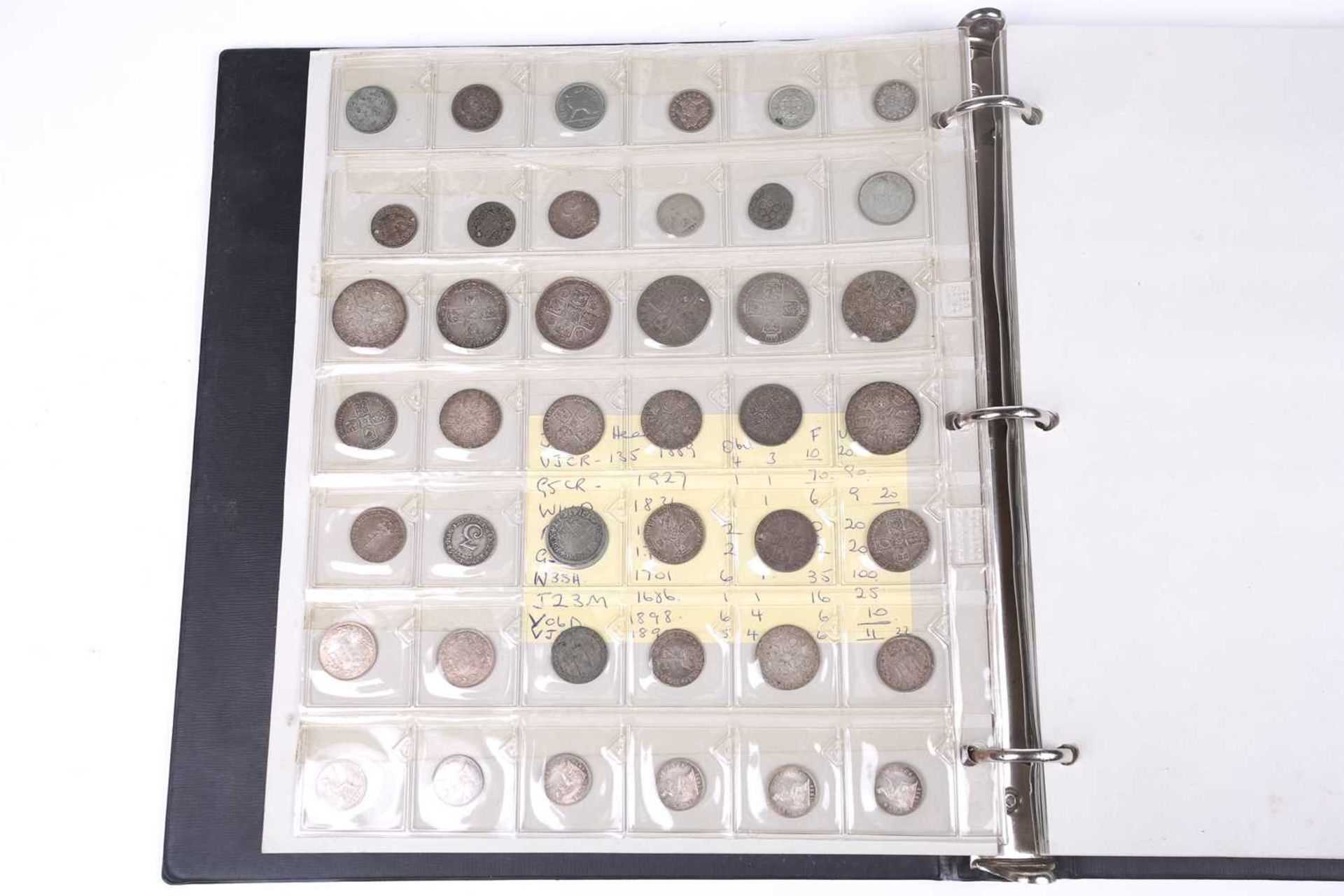 An album containing a collection of coins, George II and later, to include silver crowns and coins,  - Image 6 of 20