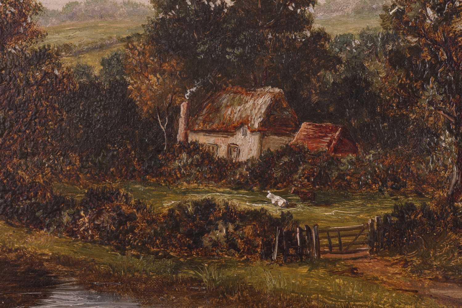 James Wallace (British, 19th century), Figure in a landscape with river and cottage, signed 'J. Wall - Image 4 of 8