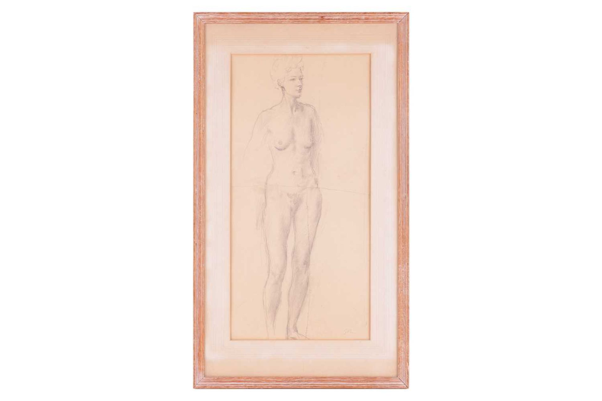 Augustus John (1878 - 1961), Study of a standing female nude, signed 'John' (lower right), pencil on