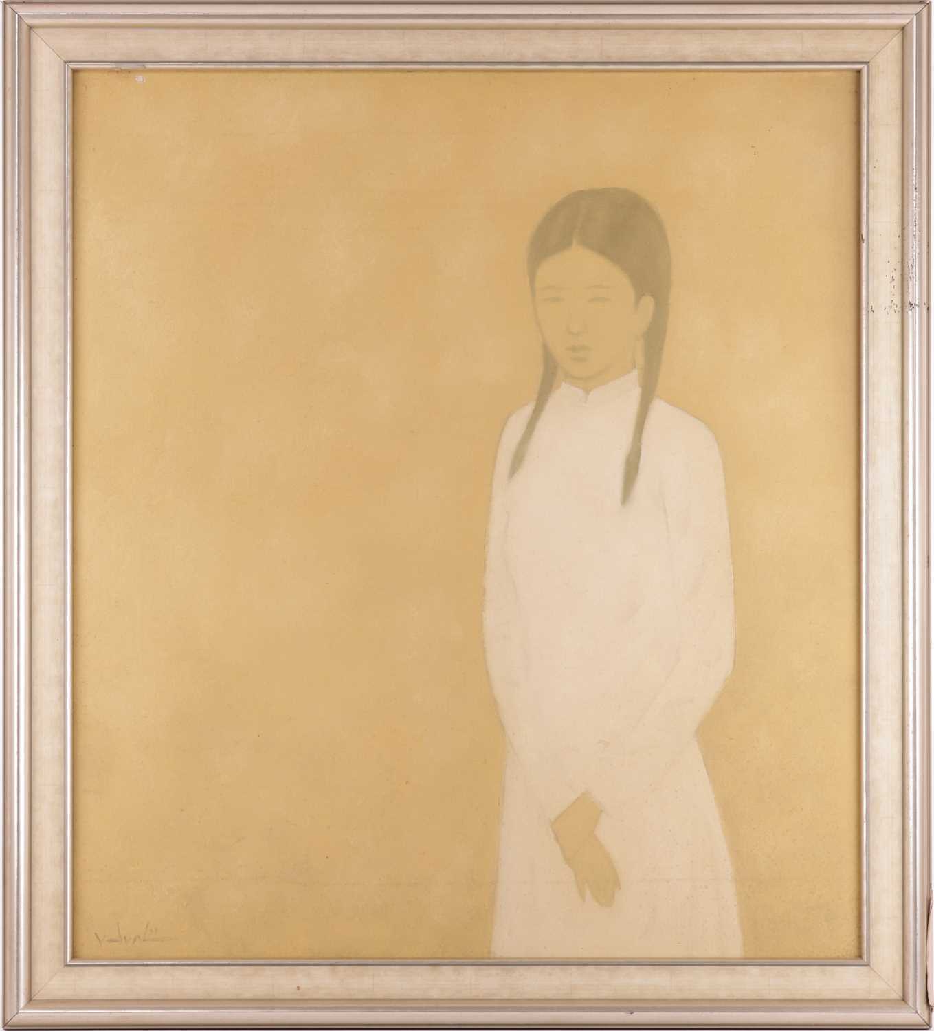 Than-Binh-Nguyen (Vietnamese, b.1954), Girl in White, signed (lower left), oil on canvas, 90 x 80 cm - Image 2 of 9