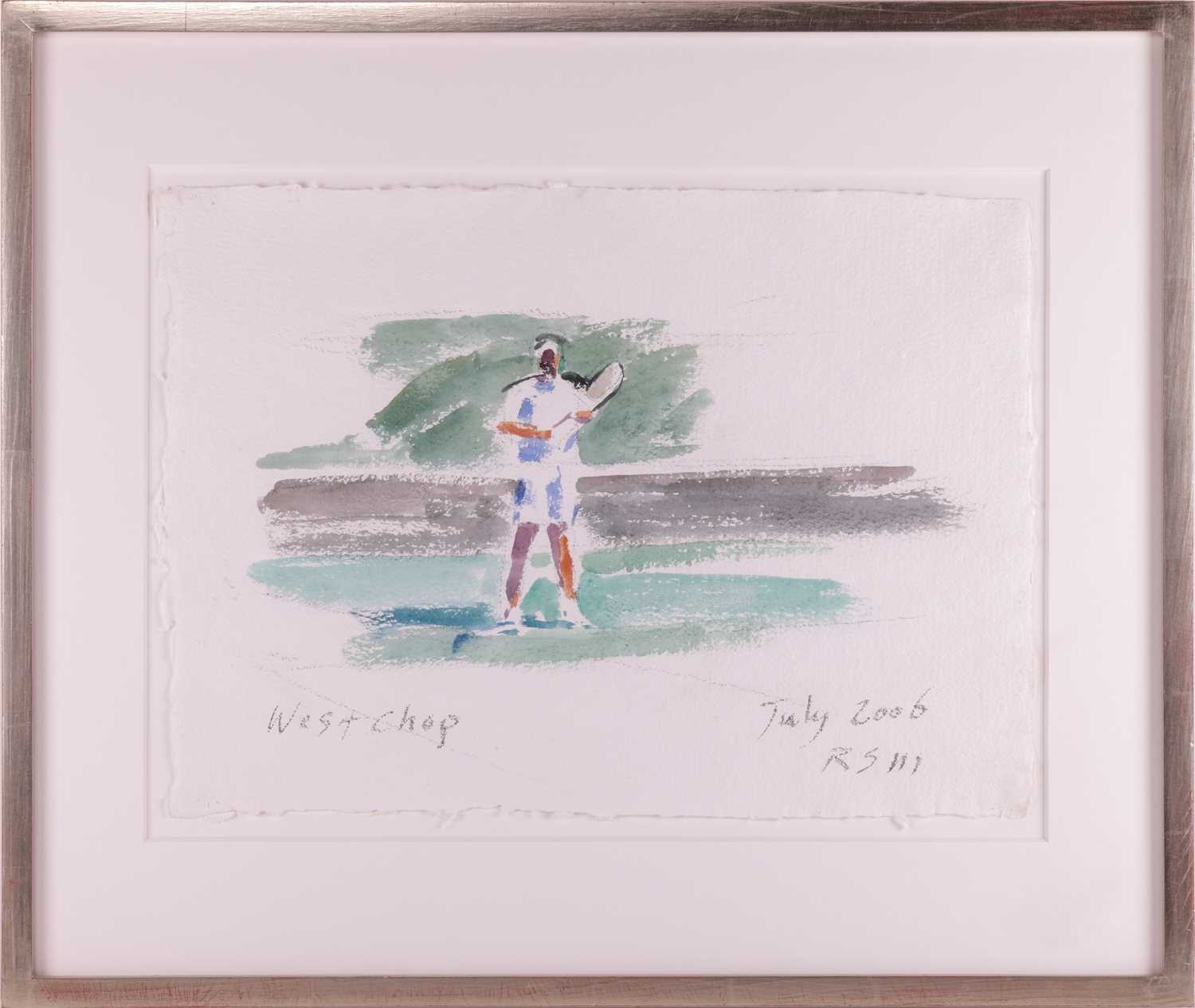 R.S. (American, Contemporary) Tennis Player, titled in Pencil 'West Chop July 2006', initialled RS a - Image 2 of 7