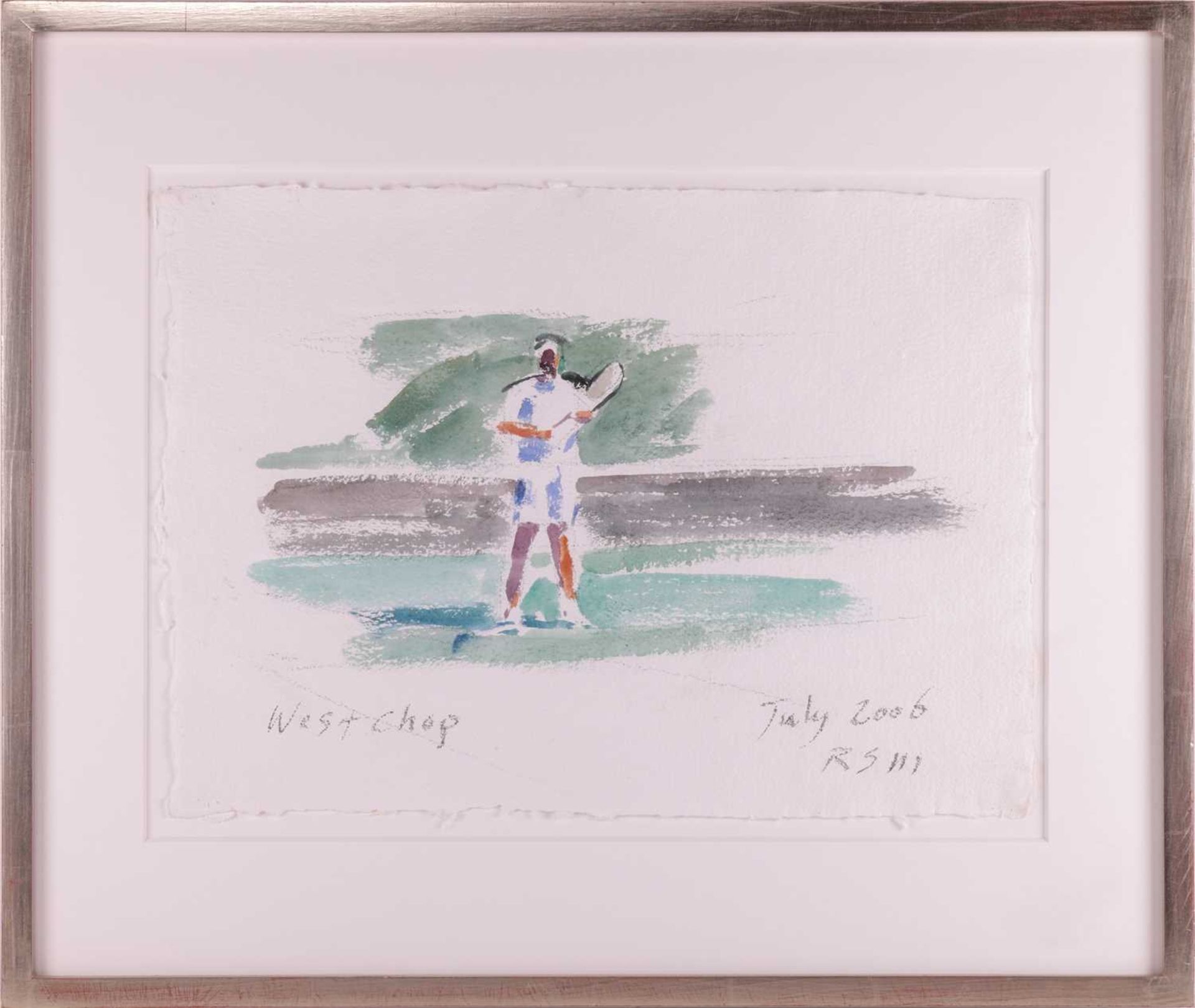 R.S. (American, Contemporary) Tennis Player, titled in Pencil 'West Chop July 2006', initialled RS a - Bild 2 aus 7