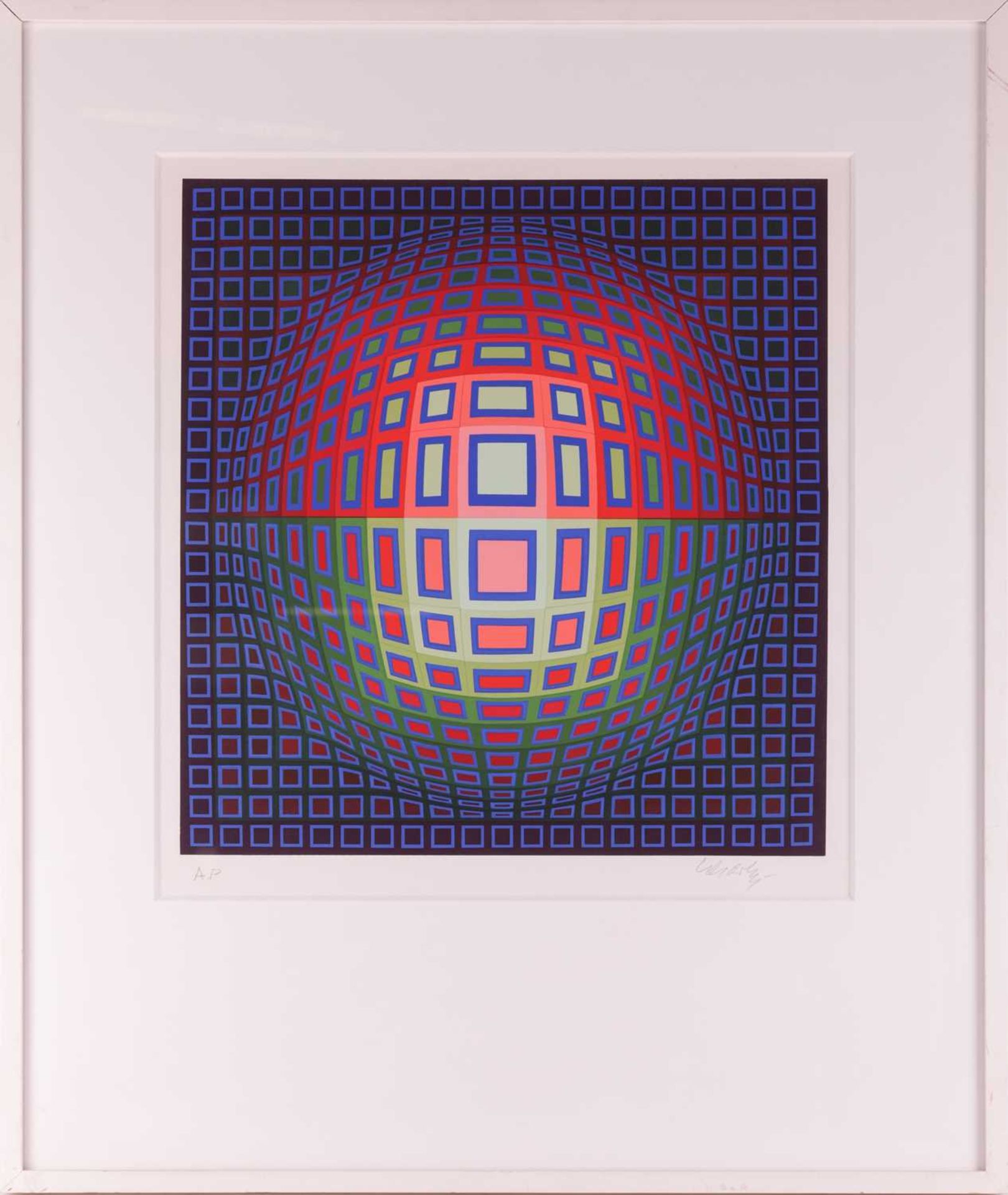 Victor Vasarely (Franco-Hungarian, 1906 - 1997), UL Vilag (1980), signed in pencil (lower right), Ar - Image 2 of 8