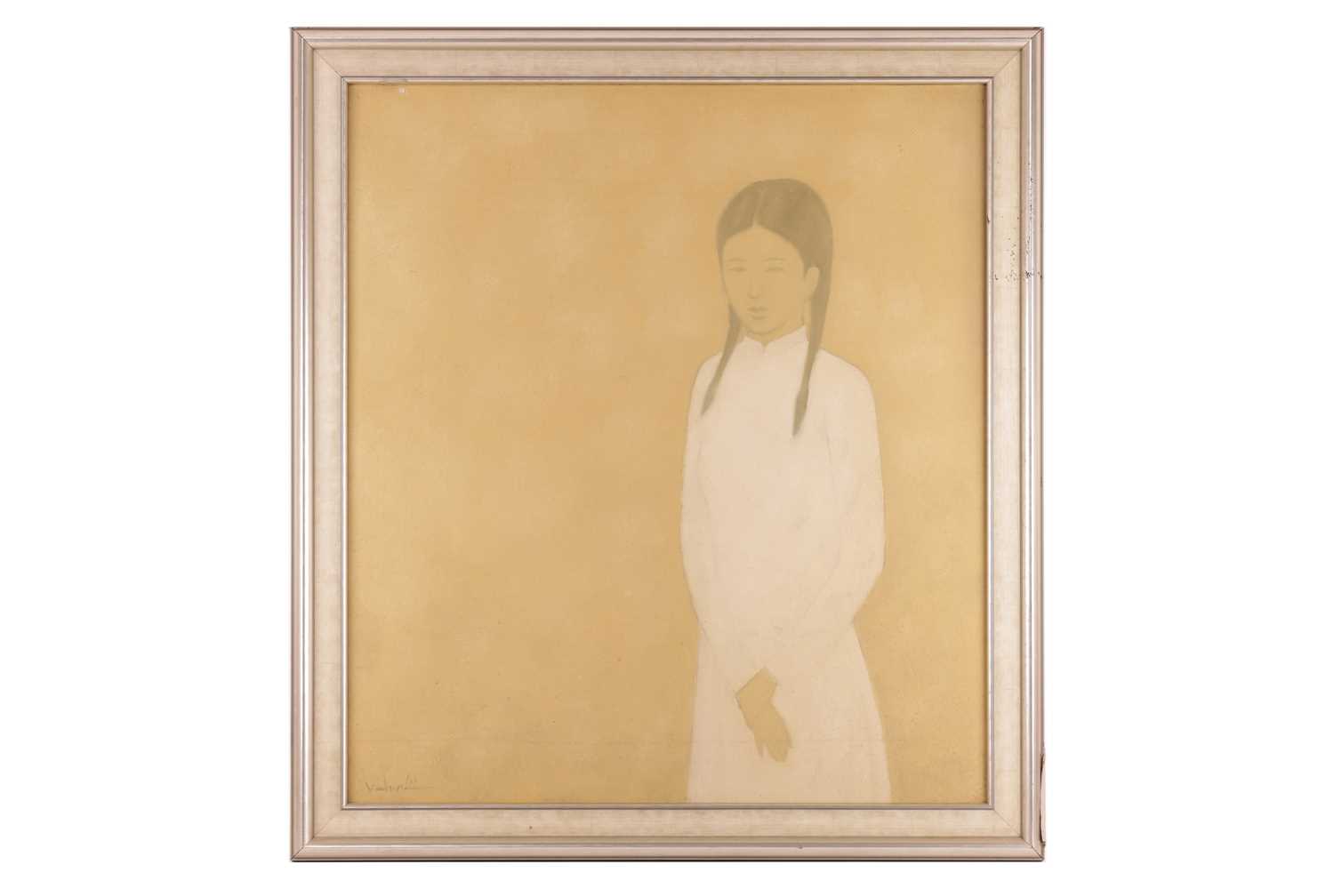 Than-Binh-Nguyen (Vietnamese, b.1954), Girl in White, signed (lower left), oil on canvas, 90 x 80 cm