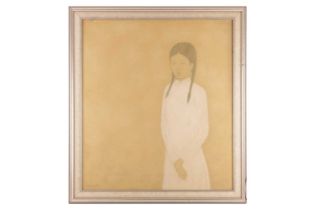 Than-Binh-Nguyen (Vietnamese, b.1954), Girl in White, signed (lower left), oil on canvas, 90 x 80