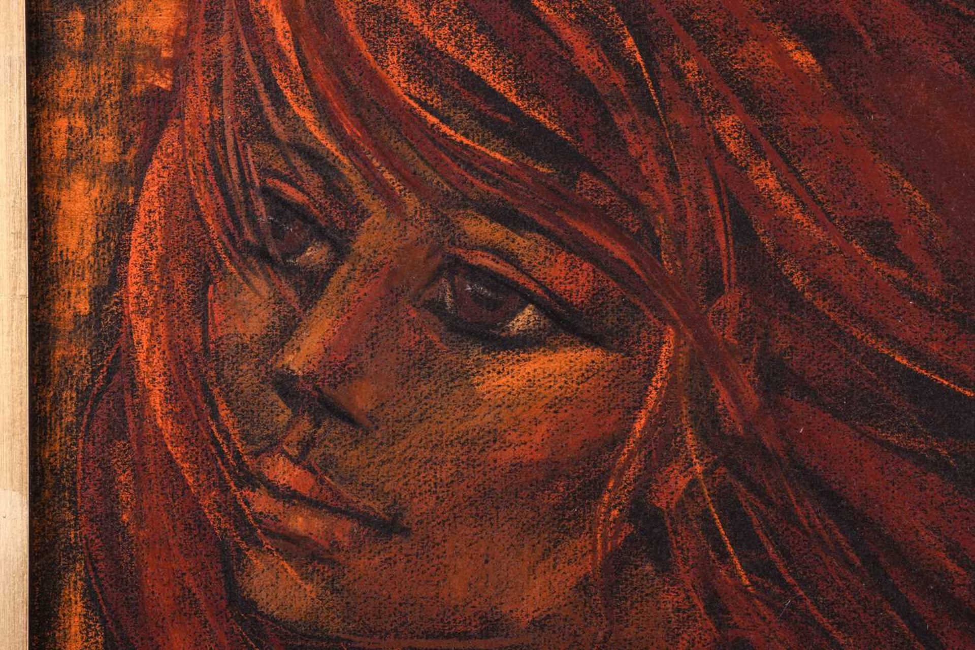 Maurice Man (1921 - 1997), 'Bronzed face' (1970), artist's label verso, oil on board, 53 x 35.5 cm,  - Bild 4 aus 9