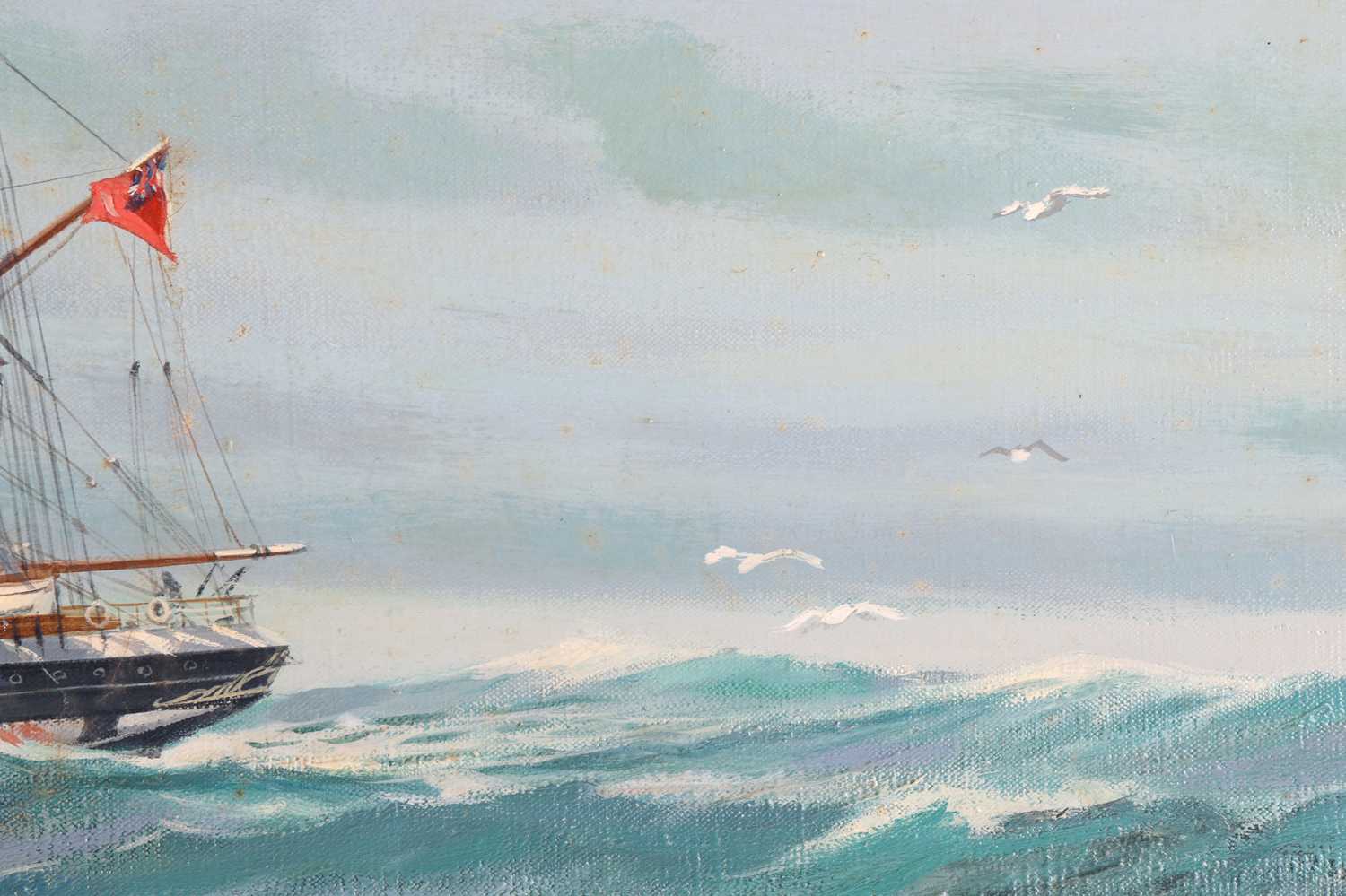 David Brackman (1932-2008), a three-masted sailing ship at sea, oil on canvas, signed to lower left  - Image 3 of 7