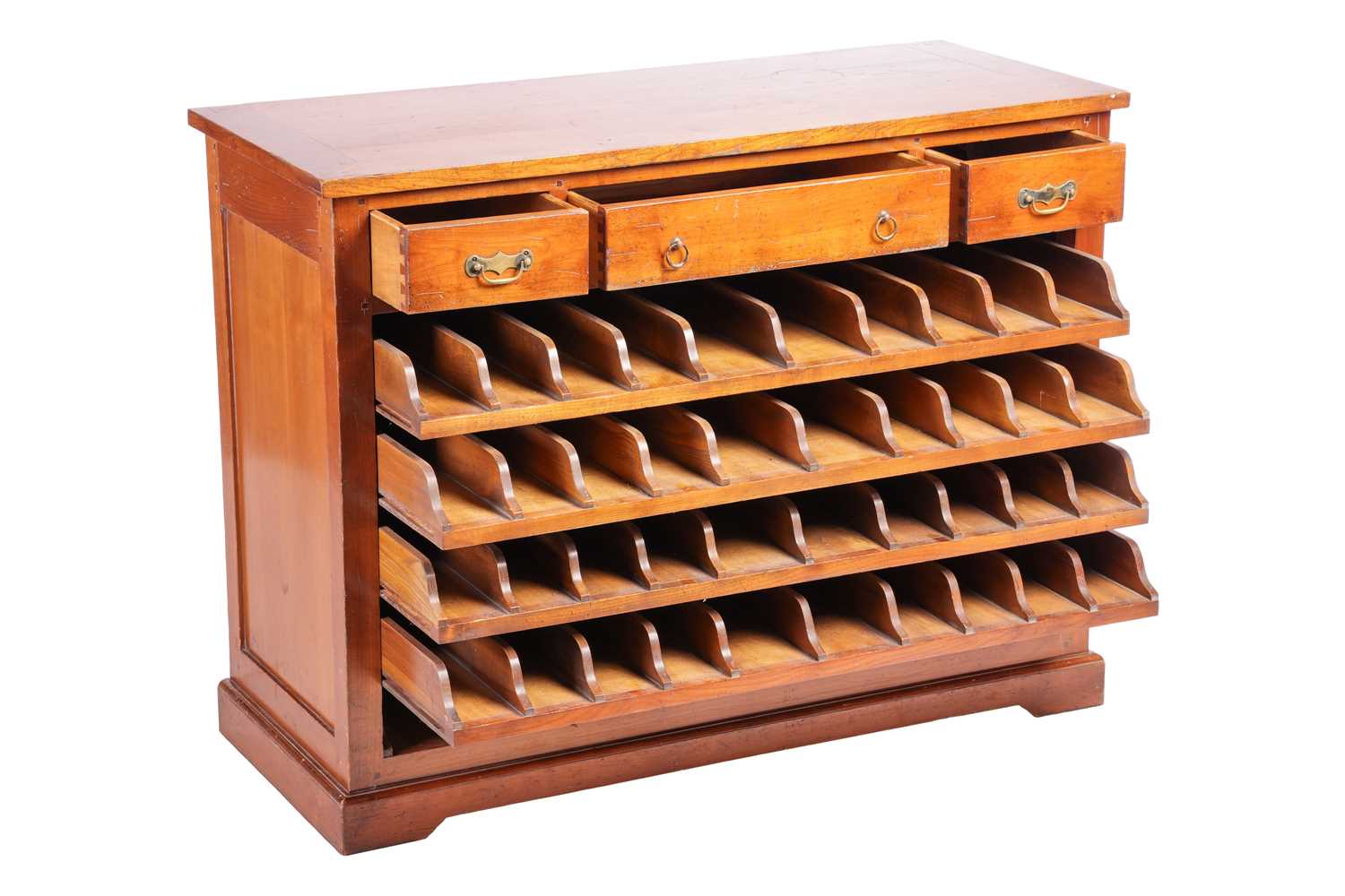An early 20th-century French cherry wood Sommelier's wine rack, cupboard, fitted with three frieze d - Image 2 of 6