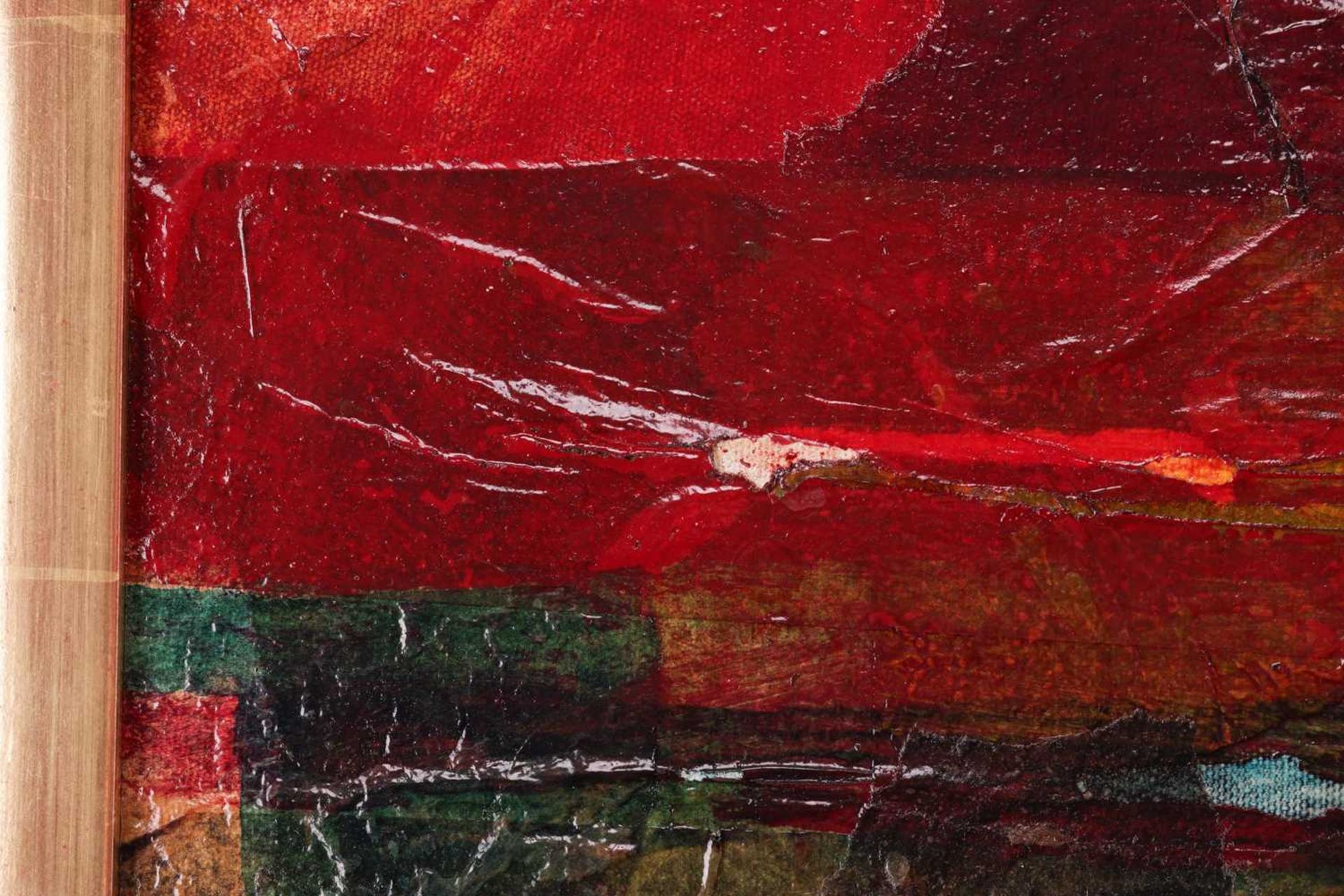 Fulton? (20th century), Abstract in reds and greens, indistinctly signed (lower right), mixed media  - Bild 9 aus 10