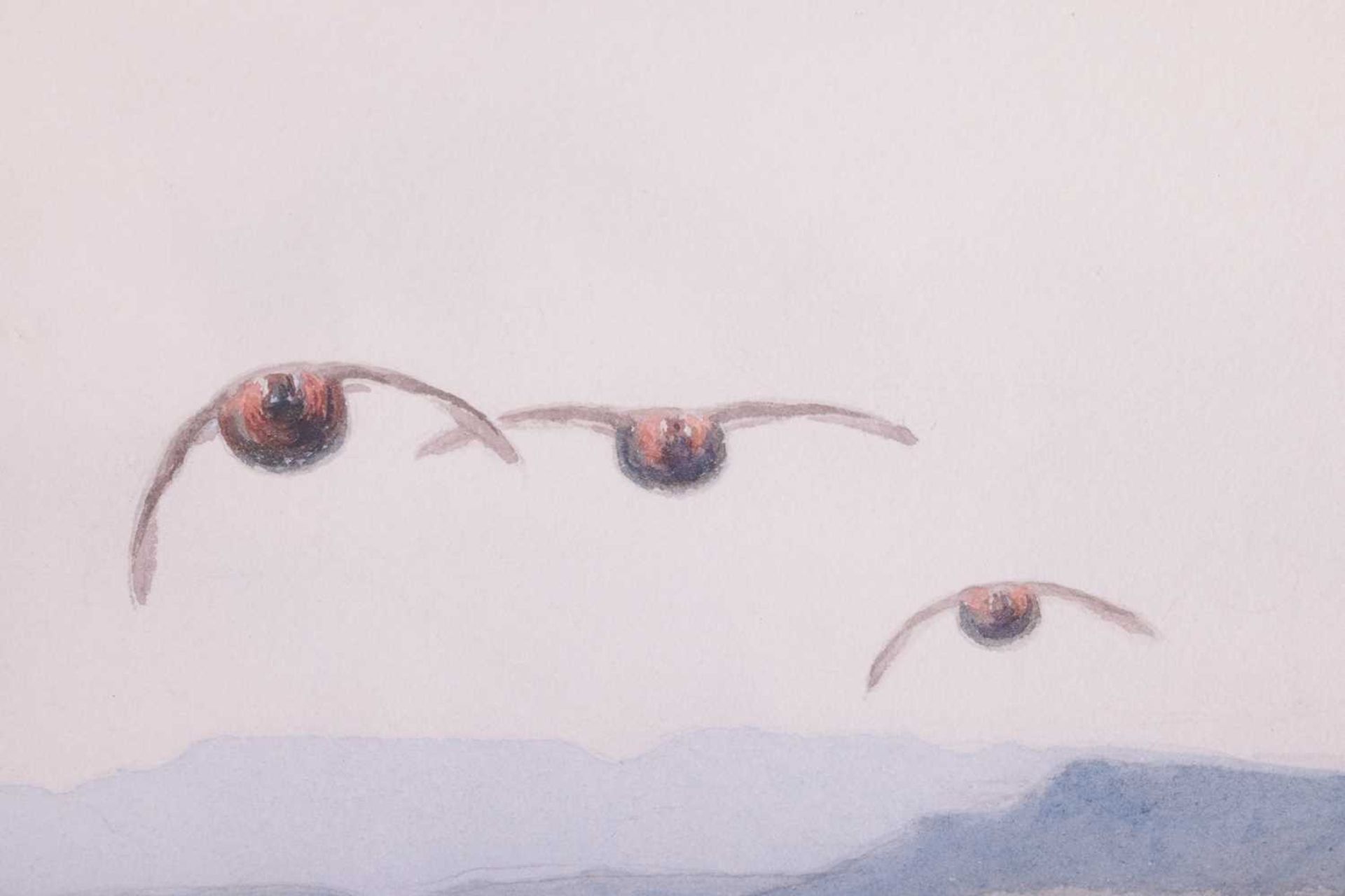John Cyril Harrison (1898-1985), Red Grouse flying over marshlands, signed 'J. C. Harrison' (lower r - Image 6 of 9