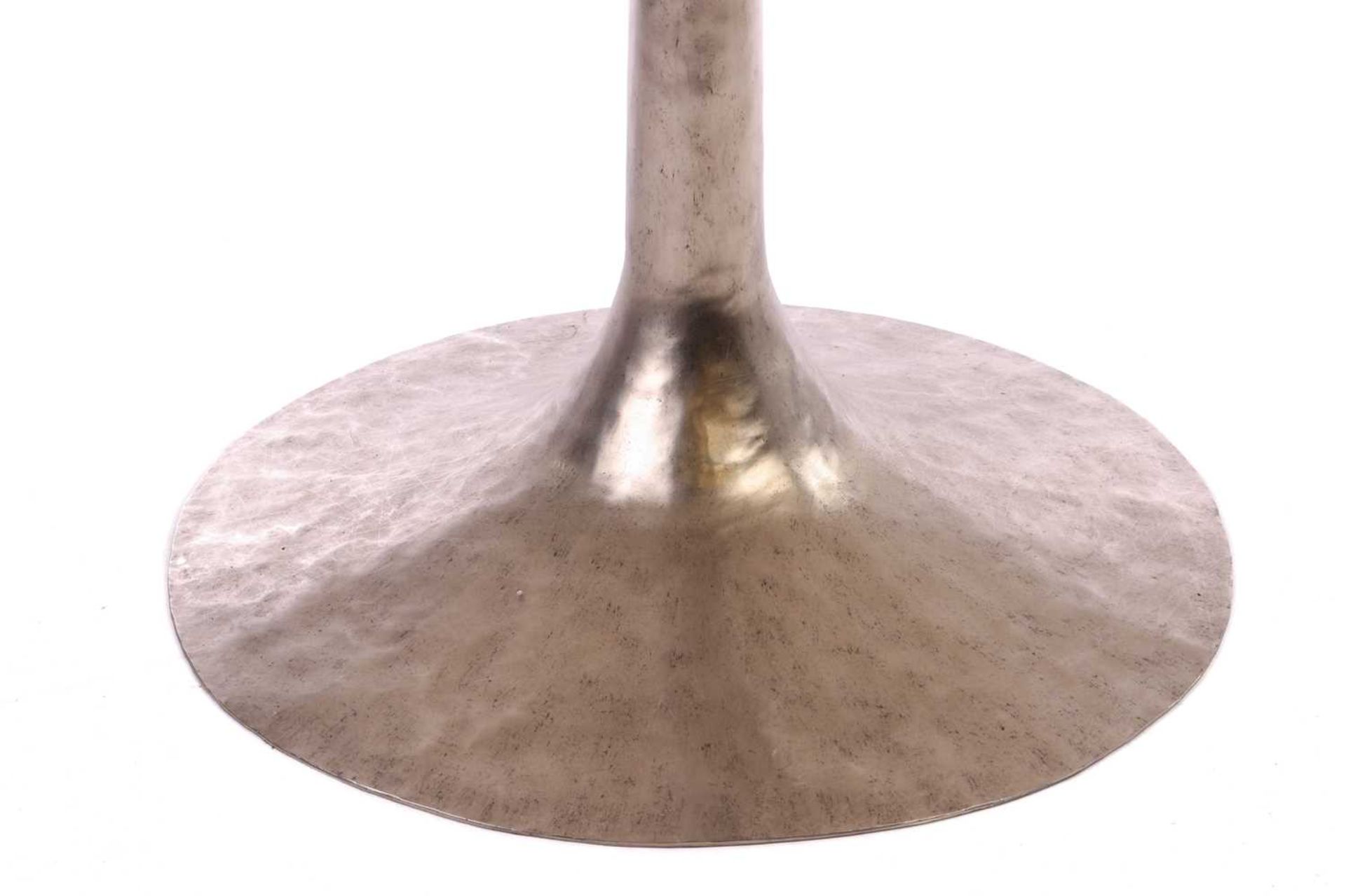 A Julian Chichester 'Dakota' Dining Table, the gold effect finish circular top on a hand-hammered ch - Image 5 of 5