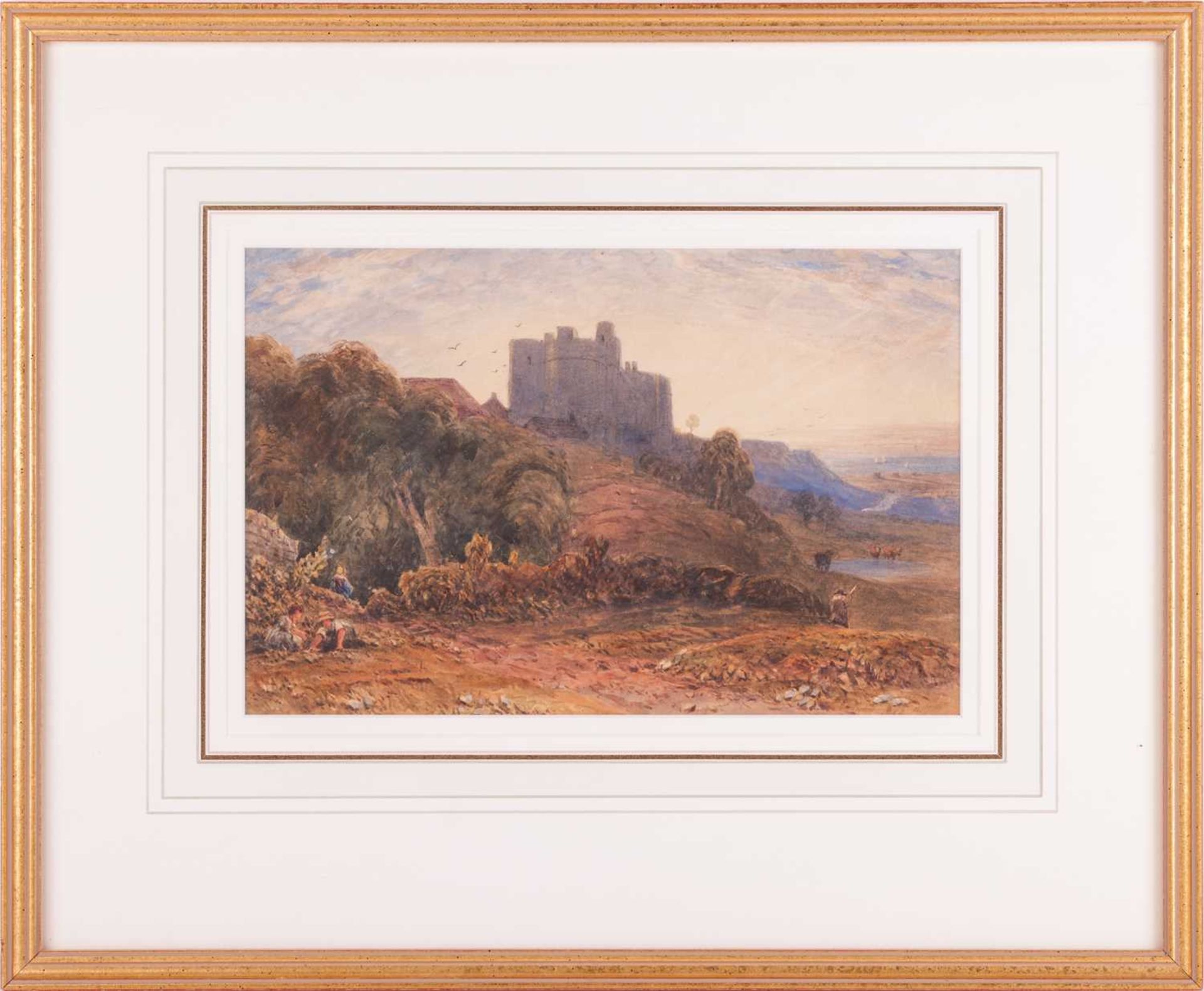 David Cox Jnr. (1808 - 1885), Hilltop Castle with sea beyond, unsigned, watercolour, 19.5 x 29.5 cm, - Bild 2 aus 10