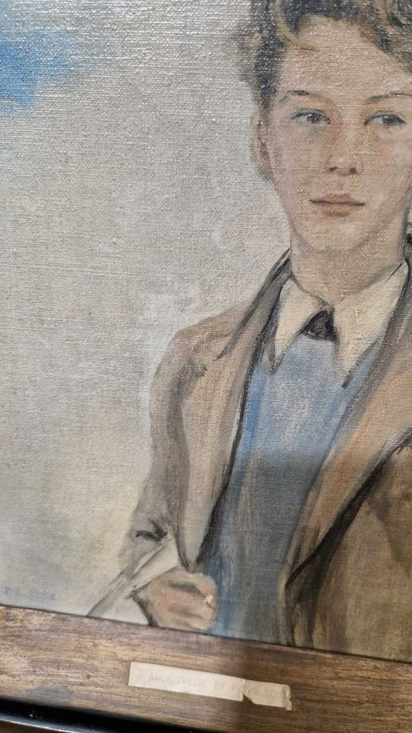 Sir Peter Scott (1909-1989), Portrait of Brian D’Arcy Irvine Esq., signed (lower left), oil on board - Image 8 of 11