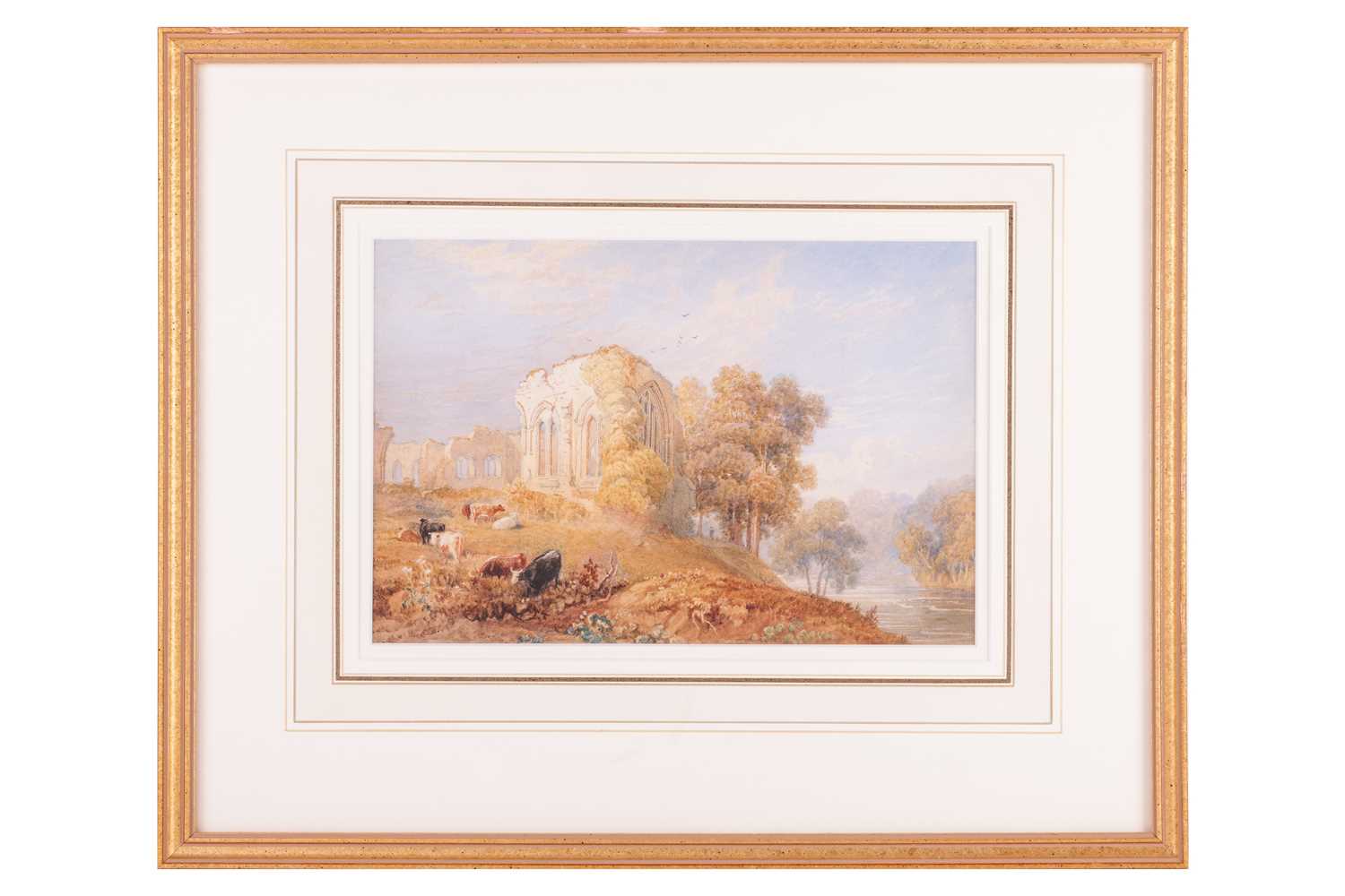 Henry Gastineau (1791 - 1876), 'Easby Abbey on the Swale', unsigned, 18 x 27 cm, framed and glazed 3