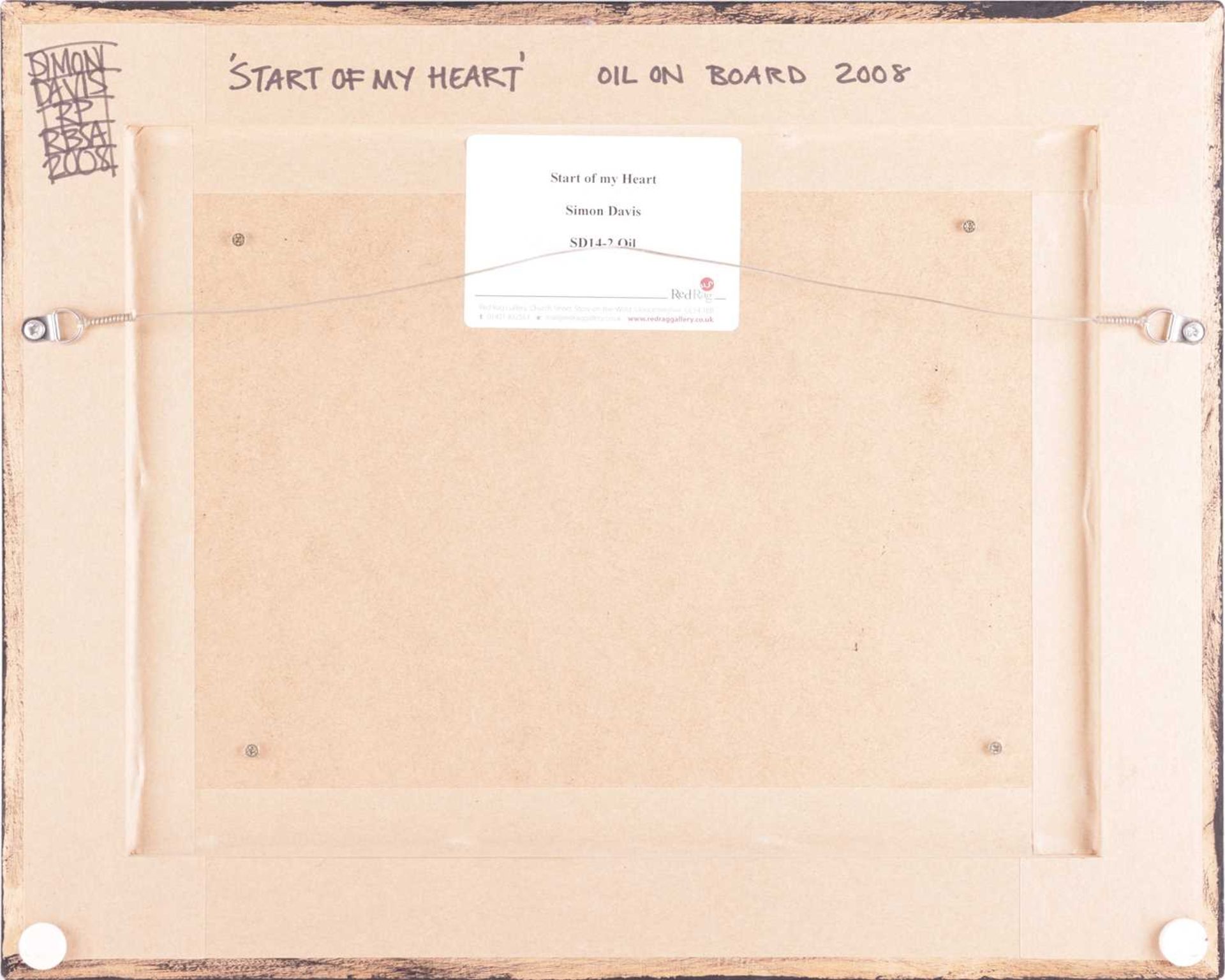 Simon Davis(b. 1968), Start of My Heart (2008), signed (lower left), inscribed and dated on the reve - Bild 9 aus 9