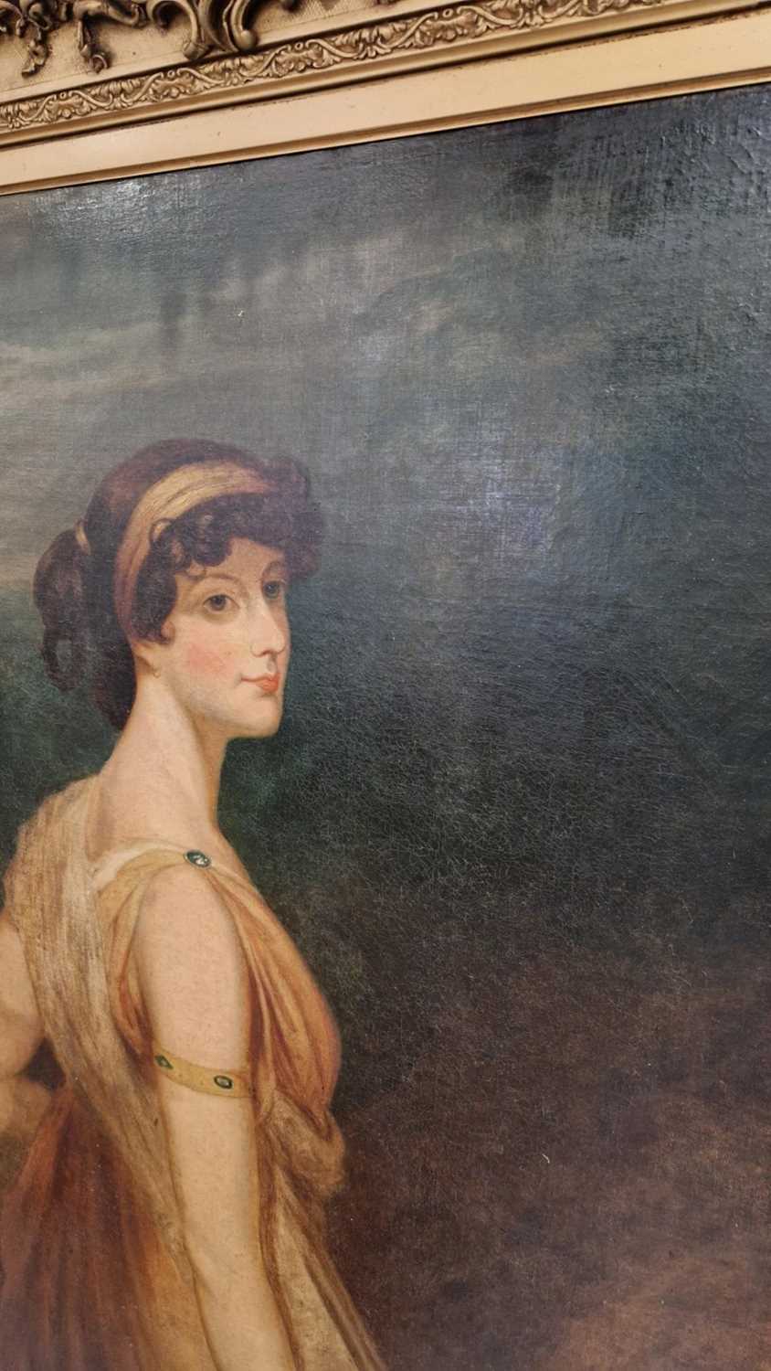 After Sir Thomas Lawrence (1769 - 1830), Portrait of Miss Meyrick, co-heiress of Badorgan, Anglesey, - Image 21 of 21