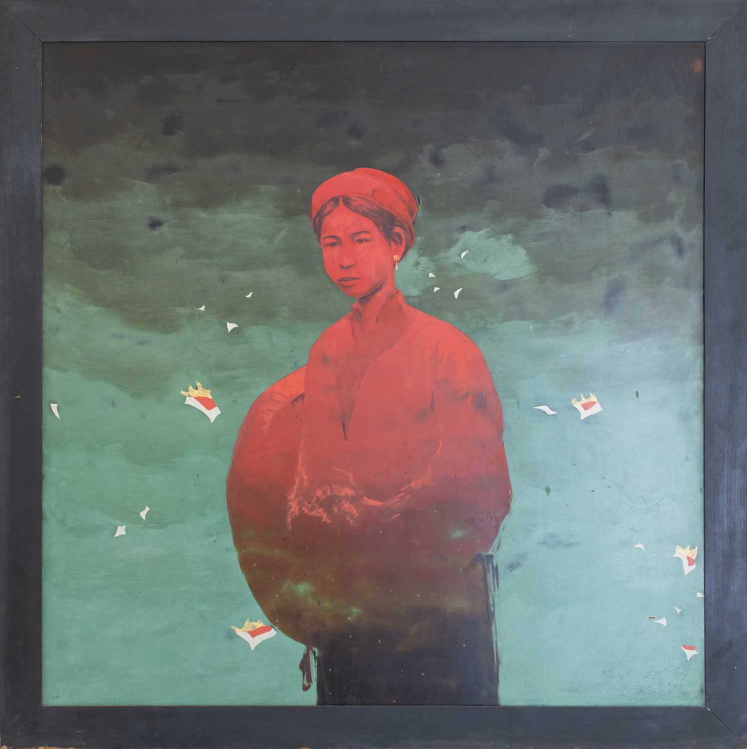 Bui Huu Hung (Vietnamese, b.1957), Portrait of a Lady in Red, signed 'Bui Huu Hung' (lower right), L - Image 2 of 10