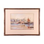 Dame Laura Knight (1877 - 1979), 'No. 1 Fishing Boats' - a harbour scene, signed Laura Knight in pen