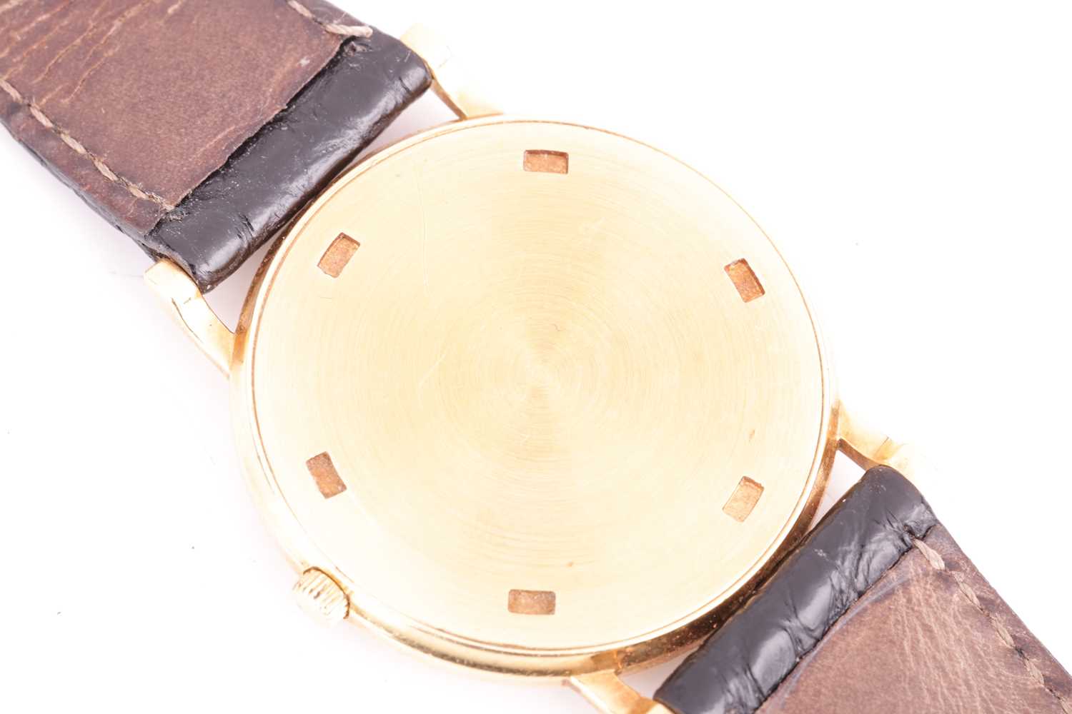 A Patek Philippe Calatrava double signed Gübelin dial wristwatch in 18ct gold. Model: 3520 Serial: 1 - Image 6 of 11