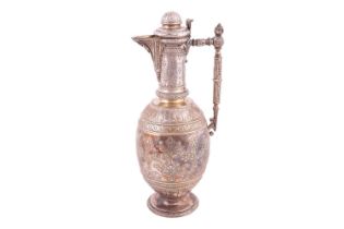 A Victorian silver claret jug by Martin, Hall &amp; Co (Richard Martin &amp; Ebenezer Hall), London 