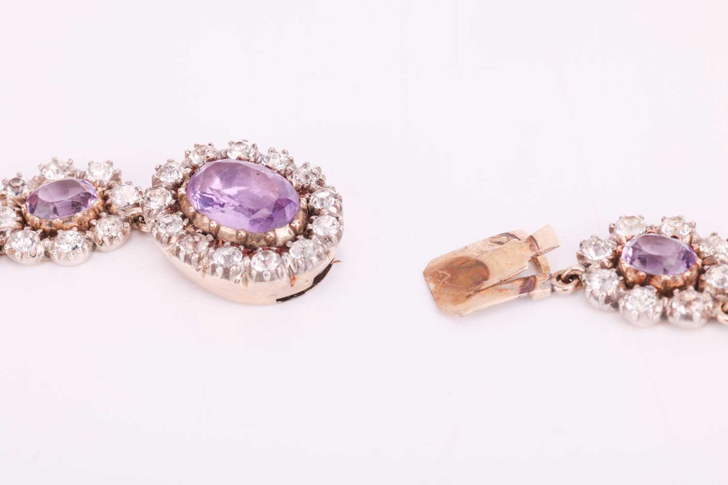 An early to mid 19th-century amethyst and rock crystal parure; comprising a necklace with detachable - Image 6 of 13