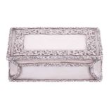A William IV silver table snuff box by Thomas Edwards, London 1837, of rectangular form, empty recta