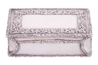 A William IV silver table snuff box by Thomas Edwards, London 1837, of rectangular form, empty