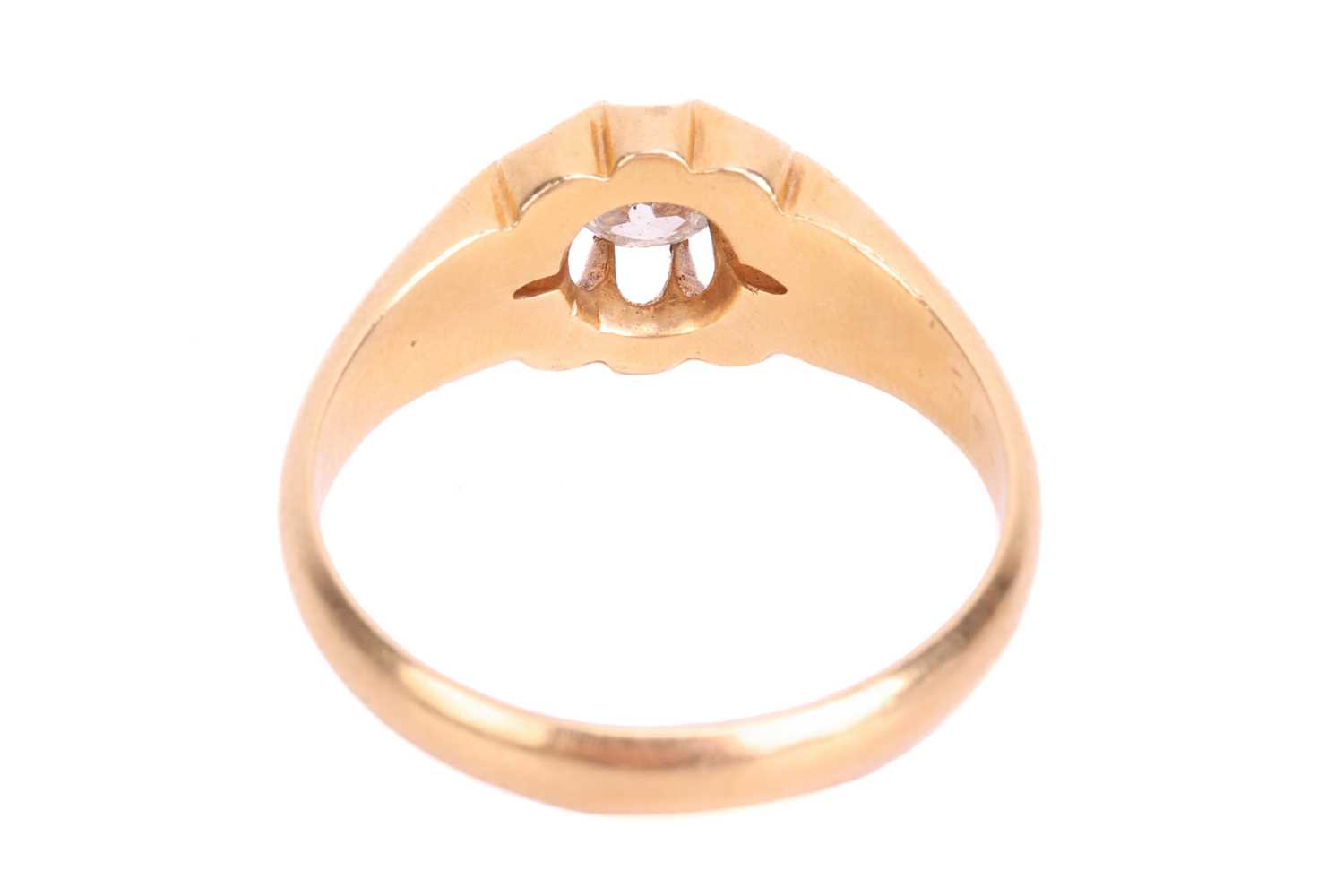 A diamond solitaire ring, set with a cushion shape old-cut diamond with an estimated weight of 0.50c - Image 4 of 4