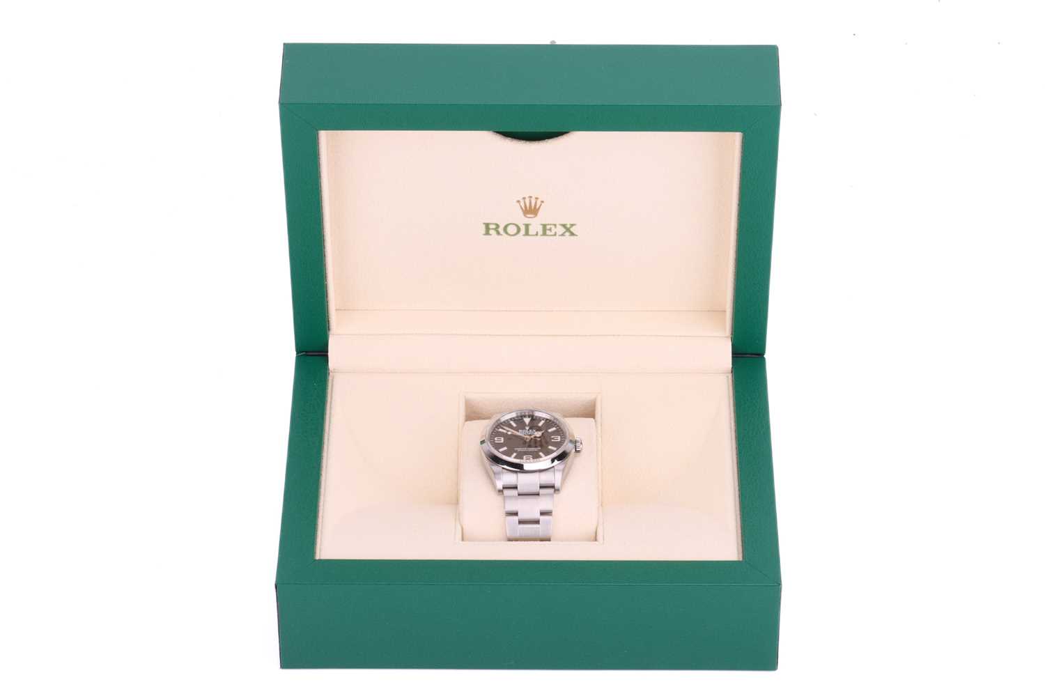 A 2022 Rolex Explorer 36mm steel watch Ref: 124270 - Still under warranty. Model: 124270 Serial: 3R2 - Image 7 of 9
