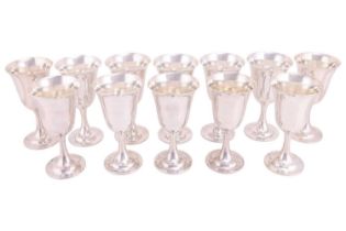 A group of twelve 'Lord Saybrook' goblets by International Sterling, four marked with pattern number