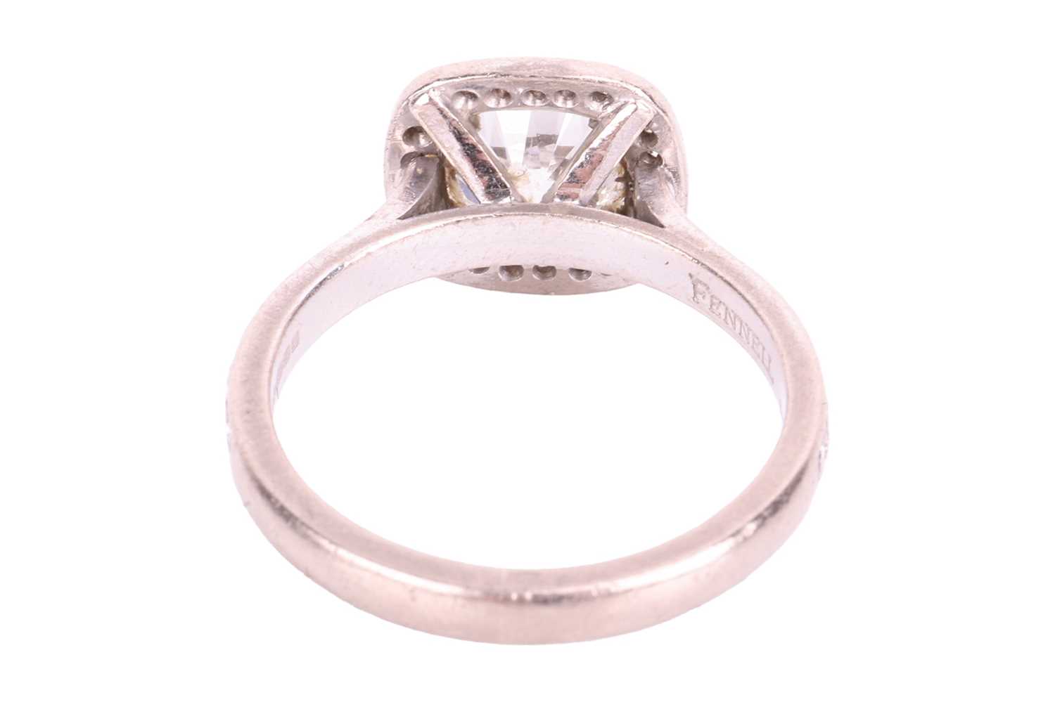 Theo Fennell - a diamond halo ring in 18ct white gold, centred with a cushion-cut diamond - Image 4 of 5